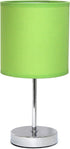 Simple Designs LT2007-GRN Chrome Mini Basic Table Lamp with Fabric Shade, Green...