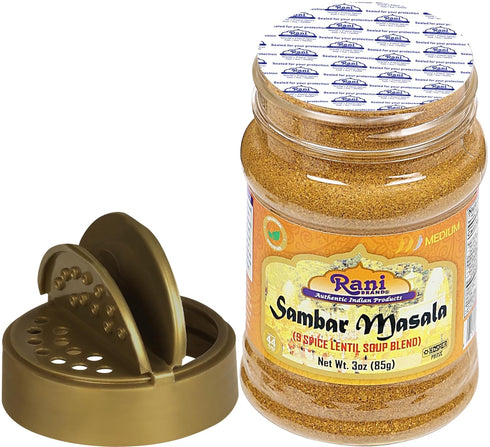 Rani Sambar Masala (Lentil Soup Spice Blend) 3oz (85g) PET Jar ~ All Natural | Vegan | No Colors | Gluten Friendly | NON-GMO | Kosher | Indian Ori...