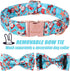Christmas Dog Collars for Large Dog with Bow Tie,Blue Dog Collar with Safety Metal Buckle Adjustable Puppy Collars for Small Medium Dog,Boy&Girl&m...