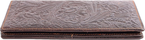 Womens Ladies Genuine Leather Wallet Long Embossing Bifold Wallet Clutch Purse (Coffee)...