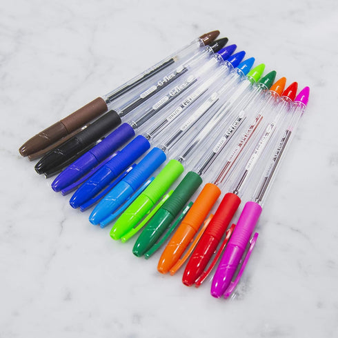 BAZIC G-Flex Black Oil-Gel Ink Pen w/ Cushion Grip (4/Pack)...