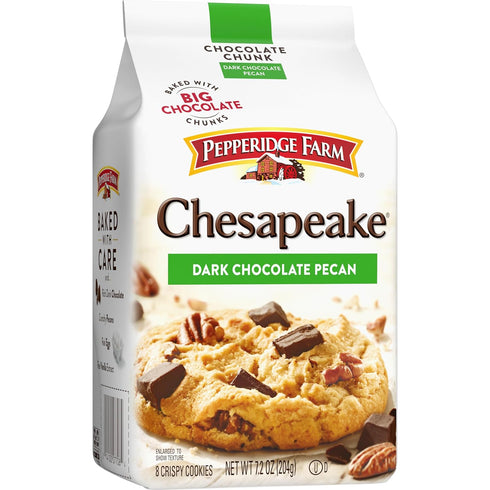 Pepperidge Farm Chesapeake Crispy Dark Chocolate Pecan Cookies, 7.2 OZ Bag (8 Cookies)...
