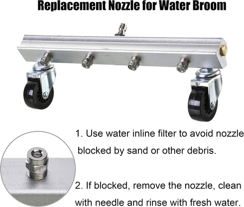 M MINGLE Universal Replacement Nozzle, Pressure Washer Water Broom, Surface Cleaner, 25 Degree, Orifice 1.5, 1/4 Inch NPT Male Fitting, 4000PSI...