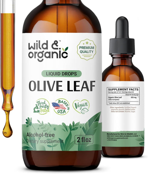 Olive Leaf Extract Liquid - Antioxidants Supplement w/Organic Olive Leaf - Olive Leaf Liquid Extract for Immune Support - Vegan Olive Leaf Supplem...