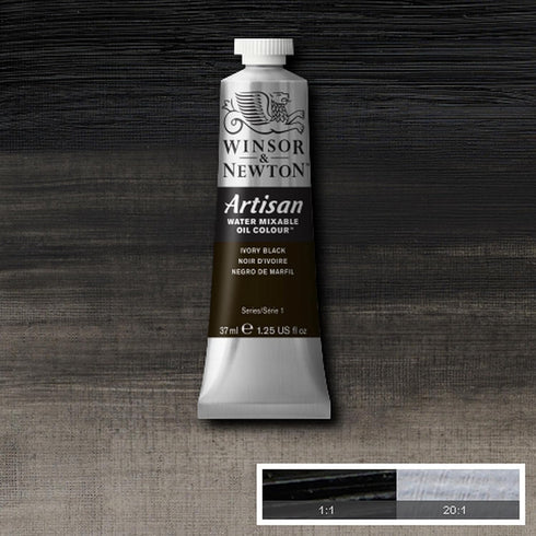 Winsor & Newton Artisan Water Mixable Oil Colour, 1.25-oz (37ml), Ivory Black...