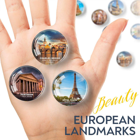 Stylish Fridge Magnets in 25 Unique Multipack Themes - Glass Design, Perfect for Organization, Lockers, & More...