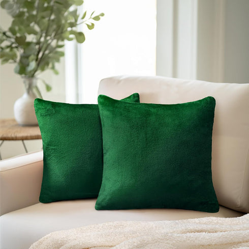 PAVILIA Emerald Green Throw Pillow Covers 18x18 Set of 2, Decorative Pillow Cases for Bed Sofa Couch, Boho Aesthetic Accent Decor Cushion Bedroom ...
