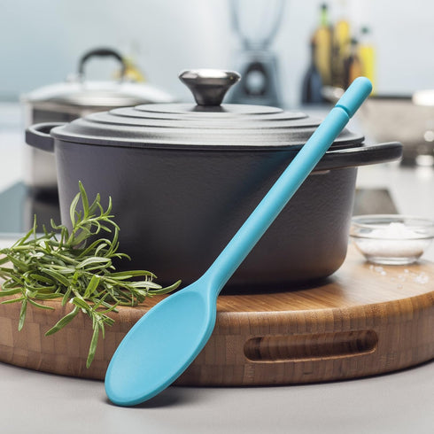 Zeal Scratch Non-Stick Silicone Cooking Spoon, Aqua Blue, 30 cm...
