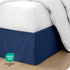 Bare Home Queen Bed Skirt - 15-Inch Tailored Drop Easy Fit - Bed Skirt for Beds - Center & Corner Pleats (Queen, Dark Blue)...