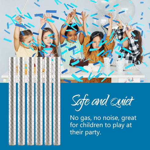 BATTIFE It's a Boy, 6Pack Gender Reveal Confetti Wands, Tissue Paper Confetti Flick Flutter Sticks for Baby Boy Born Shower Party Decorations Supp...