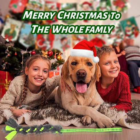 Christmas Dog Tug Toys Dog Rope Toys Pets Puppy Aggressive Chewers Toys Xmas Pet Gifts, Easy to GRAP Large Dog Chew Toy Ideal for Training for Pup...