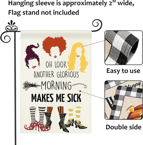 Halloween Hocus Pocus Garden Flag Double Sided Halloween Decor Yard Flag for Witch Sisters Flag Outdoor Decorations - 12.5 x 18 Inch Another Glori...