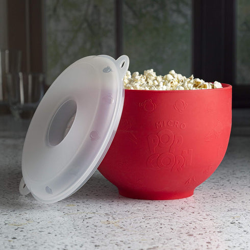 Goodful Silicone Popcorn Popper, Collapsible Hot Air Microwavable Popcorn Maker, Bowl Made without BPA, Red...