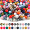 150pcs Silicone Beads, 15mm Silicone Beads, Silicone Beads for Keychain Making?Silicone Beads 15mm Bracelet Making Kit and Loose Round Silicone Be...