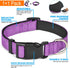 Reflective Dog Collar Padded with Soft Neoprene Breathable Adjustable Nylon Dog Collars for Small Medium Large Dogs (X-Small (Pack of 1), Purple C...