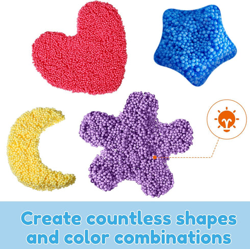 Shappy 12 Blocks Modeling Foam Clay for Kids Pluffle Playfoam Clay Foam Beads for Education Preschool Toys for Kids Develop Creativity DIY Art Cra...