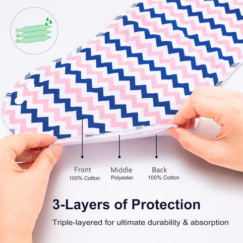 Baby Burp Cloths with Snap Large Size 3 Layers Thicken 100% Cotton Super Absorbent and Soft Baby Spit Up Burping Rags Baby Burp Cloth Set for Boys...