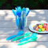Youngever 18 Pcs Plastic Toddler Utensils, Plastic Kids Forks Kids Spoons, Large Size, Set of 9 in 9 Coastal Colors...