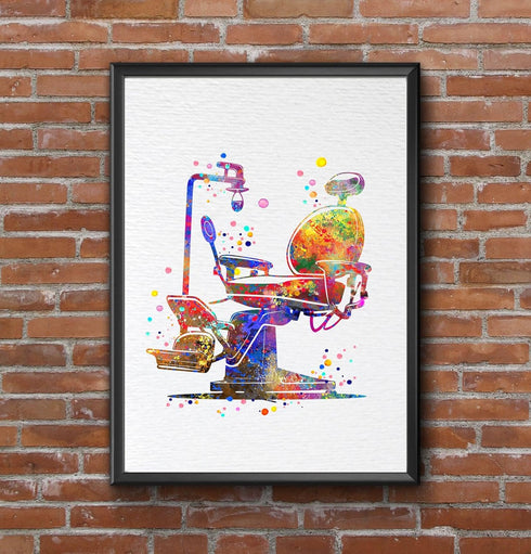 Dignovel Studios 8X10 Unframed Dentist Chair Dental Tools Tooth Medical Art Clinic Office Wall Art Watercolor Art Print Poster Wall Hanging Decor ...