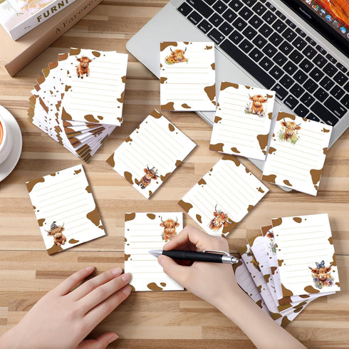 Janlaugh 24 Pads 1440 Sheets Highland Cow Sticky Notes Sticky Memo Pads Self Stick Cute Cow Office Supplies Cow Party Favors Adhesive Notepad for ...