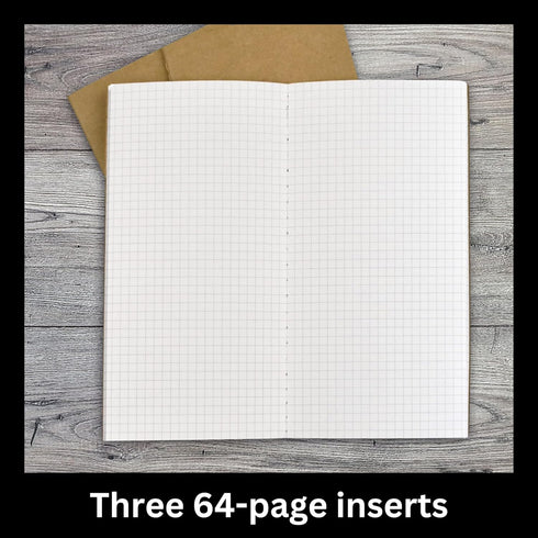 RICCO BELLO Graph Grid Travelers Journal Refill, 8.25 x 4.25 inches (Set of 3)...