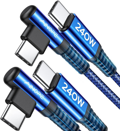 AINOPE USB C to USB C Cable 6.6ft 2 Pack Blue...