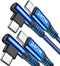 AINOPE USB C to USB C Cable 6.6ft 2 Pack Blue...