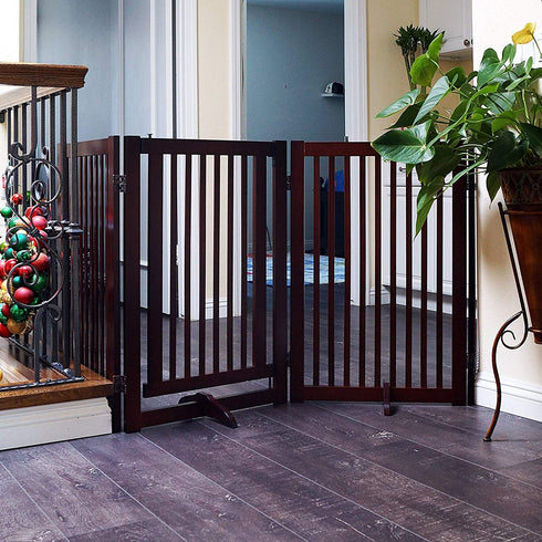 WELLAND Support Feet for 360 Degree Configurable Gate Collection, Espresso, A Pair...