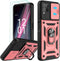 for T-Mobile REVVL 6 Pro 5G Case, T-Mobile REVVL 6X Pro Case with Slide Camera Cover and 2pcs HD Screen Protector, 360° Rotation Ring Kickstand [M...