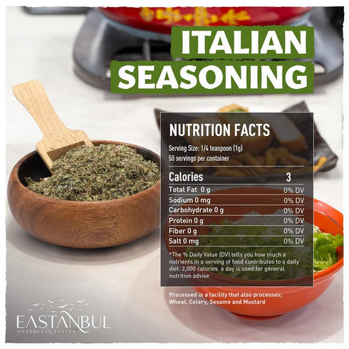 Eastanbul Italian Seasoning Blend,1.76oz Italian Herbs Seasoning Mix, Italian Spices Medley, Gourmet Italian Spice Mix, Dry Italian Dressing Seaso...