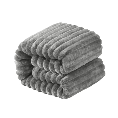 NTBAY Flannel Fuzzy Toddler Blanket, Fluffy Warm and Lightweight Reversible Stripes Design Baby Plush Blanket, 30x40 Inches, Grey...
