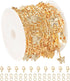 KYUNHOO 16.4FT/5M Jewelry Chains for Making Jewelry Flat Figaro Chain Links with Butterfly Decoration Gold Plated Brass Chain Roll Chains Bulk for...