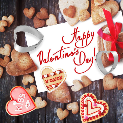 HOWAF 10pcs Valentine's Day Shapes Cookie Cutters Set for Kids Adult, Wedding Stainless Steel Biscuit Cookie Cutters Tools for Bridal Shower Anniv...