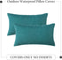 Woaboy Set of 2 Outdoor Waterproof Throw Pillow Covers Decorative Farmhouse Pillowcase Solid Cushion Cases for Bed Sofa Couch Car Living Room Turq...
