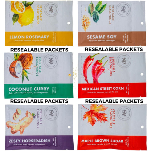 Global Spices and Seasonings Set - 6 Gourmet Flavor Combinations in Resealable Packets Inspired by Global Cuisines - Spice Variety Kit Will Wake U...