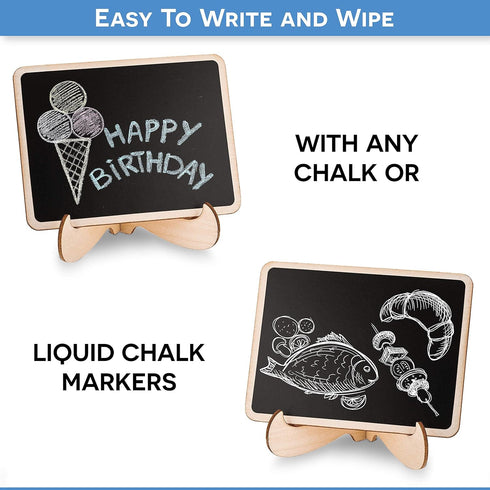 20+1 pcs Wood Mini Chalkboard Sign with Easel Stand Special Event Decorations, Table Numbers Plants, Weddings Place & Birthday Parties Cards, Blac...