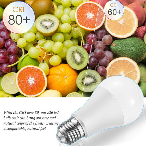E26 LED Bulb, 100W Equivalent Light Bulb, 12W Medium Base Bulb, Non-Dimmable, Daylight White 6500K, 1200lumen, 10Packs...