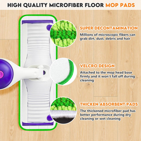 Reusable Mop Pads Compatible with Swiffer PowerMop, Microfiber Mop Pads Replacement Washable Mop Refills Pads for Dry Wet Mop, Spray Mops Pads Flo...