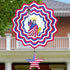 12 Inch 3D Patriotic Wind Spinner for Yard and Garden Outdoor Décor,3D Kinetic Metal Wind Sculptures,12 Inch Red White & Blue Statue of Liberty De...