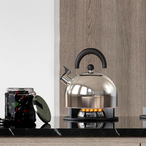 YSSOA Stainless Steel Whisting Tea Ketle, 3.17 Quart, Teapot for Stove top with Wide Mouth, Easy Pouring Spout and Ergonomic Handle, Silver...