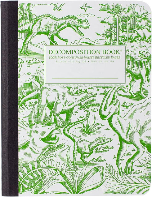 Decomposition Dinosaurs College Ruled Composition Notebook - 9.75 x 7.5 Journal with 160 Lined Pages - Notebooks for School Supplies, Home & Offic...