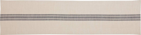 Market Place Gray Grain Sack Stripe Table Runner, 13" x 54", Farmhouse Style, Gray and Cream Tabletop Décor …...