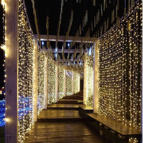 Geanmoki 306 LED Window Curtain String Light Wedding Party Home Garden Bedroom Outdoor Indoor Wall Decorations...