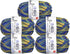 uxcell Cotton Blend Yarn, 5 Pack of 50g/1.76oz Soft Crochet Craft Yarns for Knitting and Crocheting Craft Projects, Blue-Yellow......