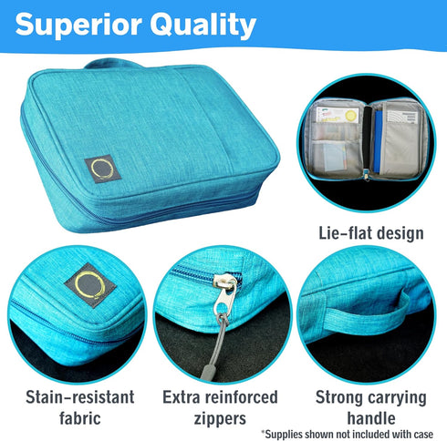 Journal Supplies Storage Case (Teal - Medium) - Custom Travel Organizer Holder for A5 Planner, Pens, Journal Supplies and Accessories (Case Only -...