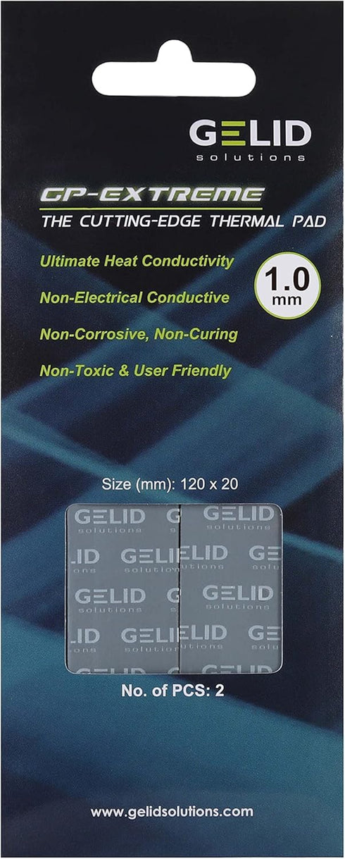 Gelid Solutions GP-Extreme 12W-Thermal Pad 120x20x0.5 (2pcs) Excellent Heat Conduction, Ideal Gap Filler. Easy Installation 120x20x0.5 (2pcs)...