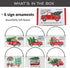 Rustic Red Truck Christmas Ornaments Set of 6,Farmhouse Enamel Hanging Signs for Christmas Tree Decorations Home Holiday Decor...