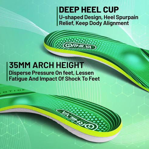 220lbs+ High Arch Support Insert Plantar Fasciitis Relief Metatarsal Pain Orthotic Insole for Men & Women Standing All Day, Flat Feet Heel Comfort...