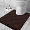 OLANLY Memory Foam Toilet Rugs U-Shaped 24x20, Ultra Soft and Absorbent Bathroom Rugs, Non-Slip Thick Toilet Bath Mat, Machine Wash Dry, Contour B...