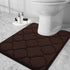 OLANLY Memory Foam Toilet Rugs U-Shaped 24x20, Ultra Soft and Absorbent Bathroom Rugs, Non-Slip Thick Toilet Bath Mat, Machine Wash Dry, Contour B...